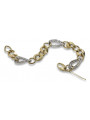 Bracelet fantaisie en or italien 14 carats jaune & blanc cb132yw