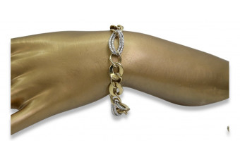 Желтый и белый итальянский золотой фантазийный браслет cb132yw