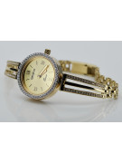 Gelbe 14 Karat Gold Geneve Lady Uhr lw025y