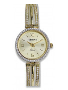 Gelbe 14 Karat Gold Geneve Lady Uhr lw025y