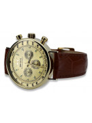 Elegante reloj de hombre con correa de oro 14k 585 Geneve mw012y-y