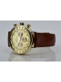 Elegante reloj de hombre con correa de oro 14k 585 Geneve mw012y-y