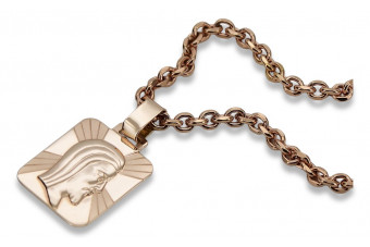 Gold God's medallion with a chain ★ zlotychlopak.pl ★ Gold 585 333 Low price