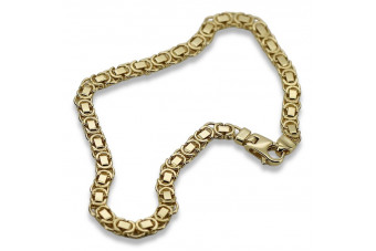 Yellow 14k gold Bizantine Gothic bracelet cb056y