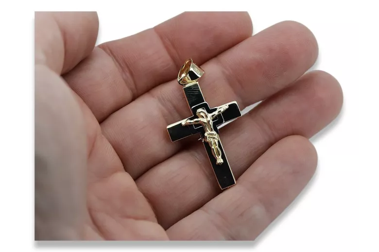 Golden Catholic Cross ★ russiangold.com ★ Gold 585 333 Low price