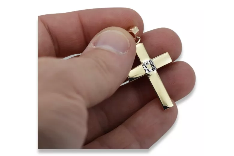 Golden Catholic Cross ★ russiangold.com ★ Gold 585 333 Low price