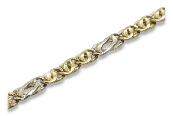 Pulsera italiana de oro blanco amarillo de 14k cb093yw