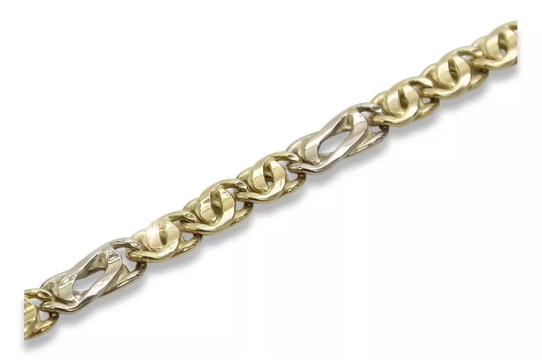 Italian yellow white 14k gold bracelet cb093yw