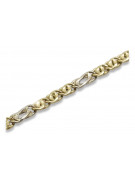 Bracelet italien en or jaune blanc 14 carats cb093yw