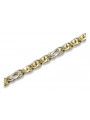 Bracelet italien en or jaune blanc 14 carats cb093yw