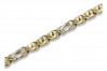 Bracelet italien en or jaune blanc 14 carats cb093yw