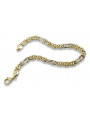 Italian yellow white 14k gold bracelet cb093yw