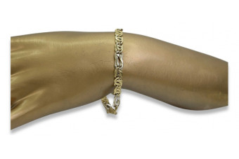 Итальянский желтый белый 585 золотой браслет cb093yw