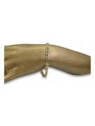 Pulsera italiana de oro blanco amarillo de 14k cb093yw