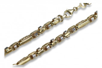 Italian yellow white 14k gold bracelet cb100yw