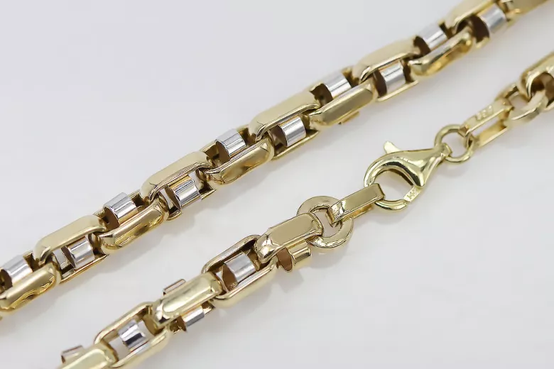 Bracelet italien en or jaune blanc 14 carats cb101yw