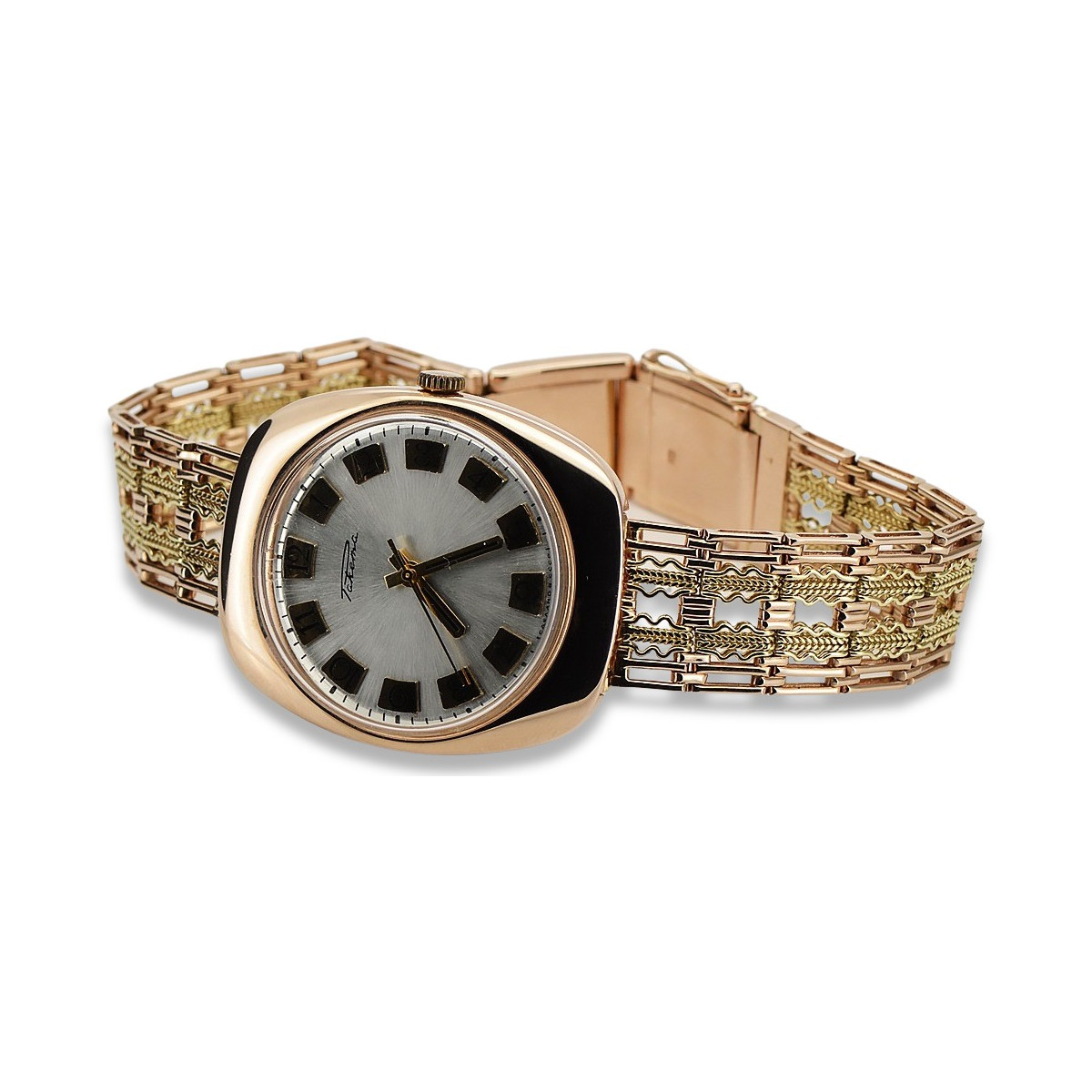 Russe soviétique rose 14k 585 or montre Raketa homme vw002&vbw002