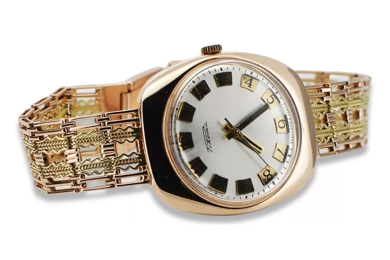 Russe soviétique rose 14k 585 or montre Raketa homme vw002&vbw002