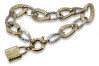 Pulsera de oro 14k 585 con colgante de candado CFB025YW&CPN057Y