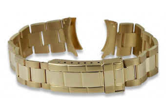 Yellow 14k gold man's Rolex style watch bracelet mbw017y