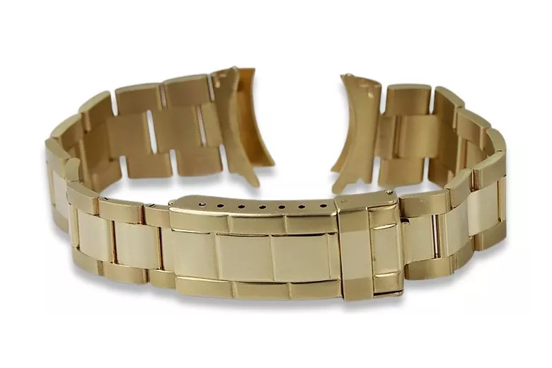 Pulsera de reloj estilo Rolex de oro amarillo de 14k mbw017y