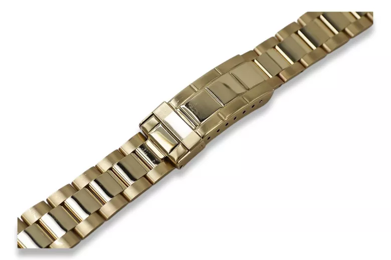 Yellow 14k gold man's Rolex style watch bracelet mbw017y