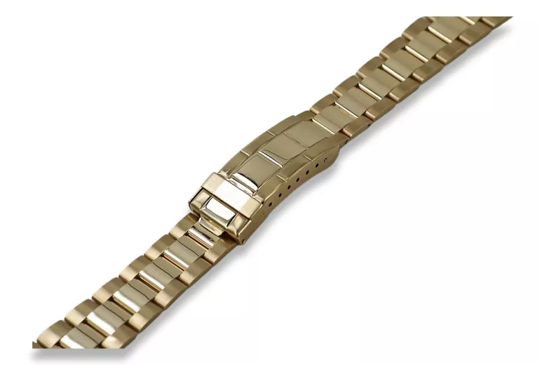 Pulsera de reloj estilo Rolex de oro amarillo de 14k mbw017y