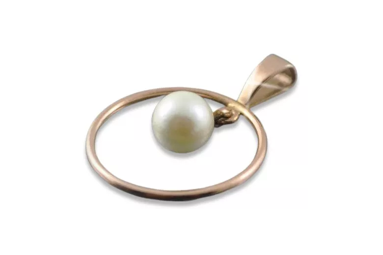 "Opulent Vintage Pearl Pendant in 14K 585 Rose Gold" vppr004