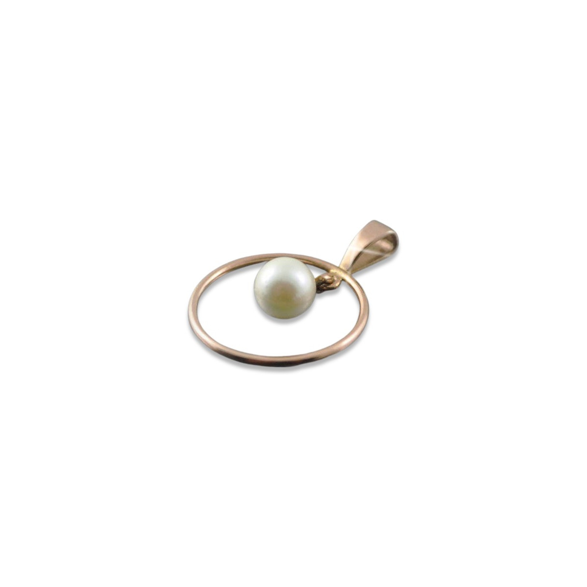 "Opulent Vintage Pearl Pendant in 14K 585 Rose Gold" vppr004