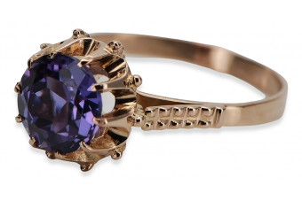 Russe soviétique rose 14k 585 or Alexandrite Rubis Émeraude Saphir Zircon bague vrc045