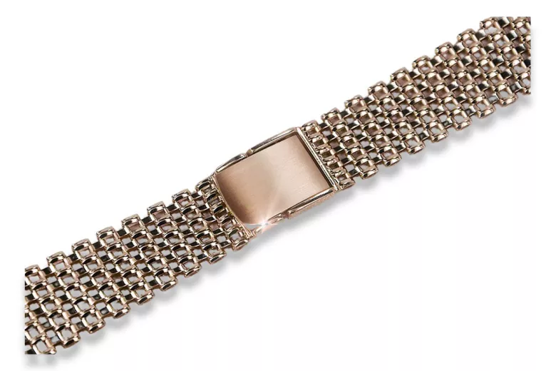 Bracelet de montre en or rose rose russe homme 14k 585 mbw004r