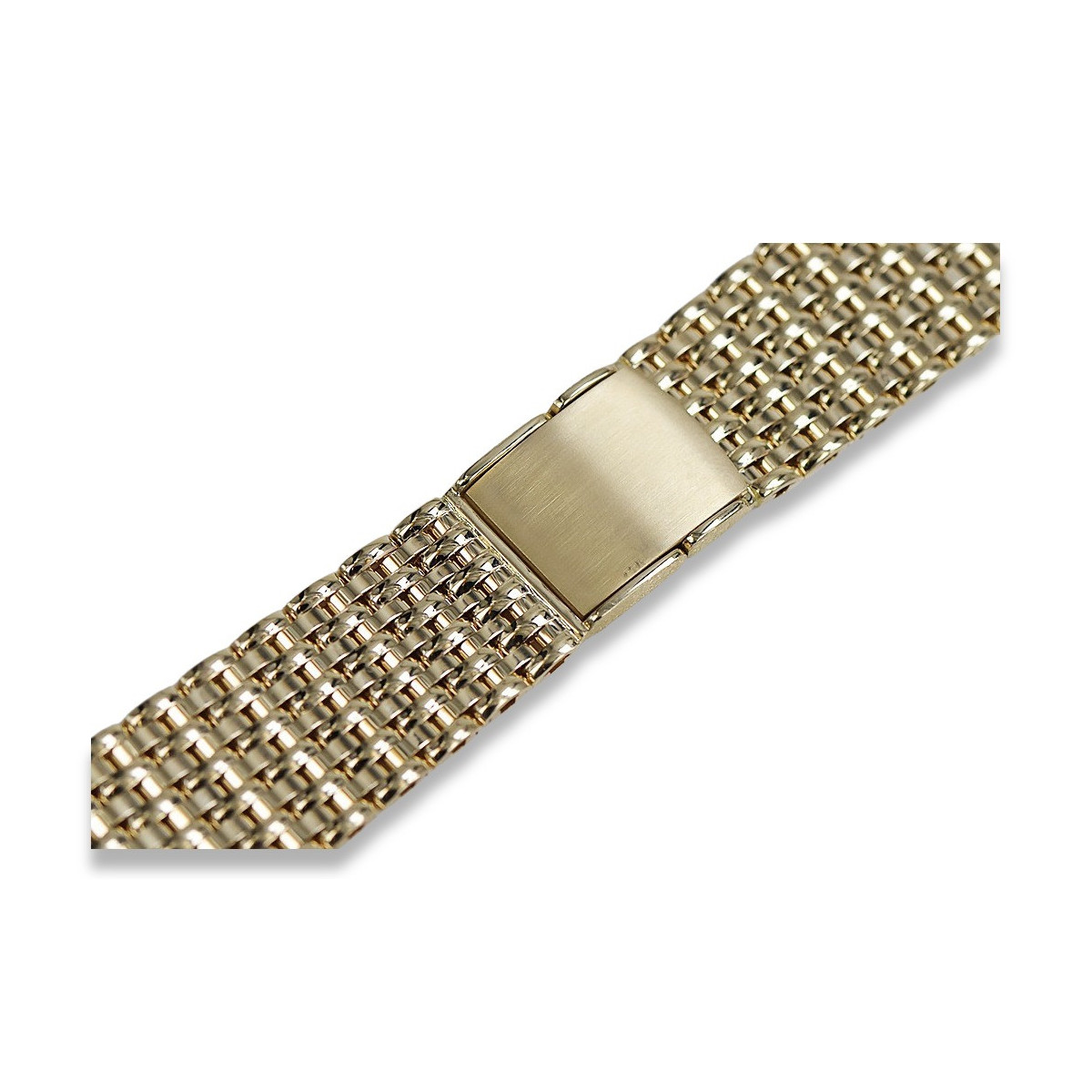 Pulsera de reloj de hombre de oro amarillo 14k 585 mbw013yo