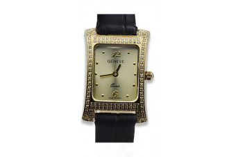 Italian yellow 14k 585 gold lady Geneve watch lw002y