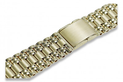 Italian yellow 14k gold man's watch bracelet mbw012yo