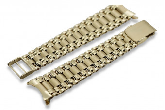 Bracelet de montre d’homme en or jaune italien 14 carats mbw012yo