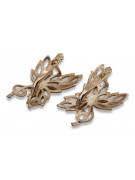 "14K Rose Gold Vintage Maple Leaf Earrings - No Stones, Original Design" ven096r