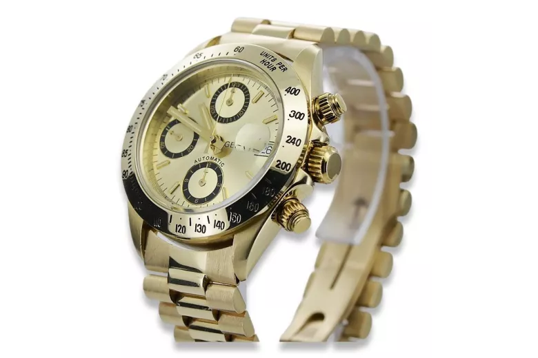 Reloj de oro para hombre Geneve ★ zlotychlopak.pl ★ Pureza de oro 585 333 Precio bajo!