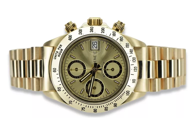 Reloj de oro para hombre Geneve ★ zlotychlopak.pl ★ Pureza de oro 585 333 Precio bajo!