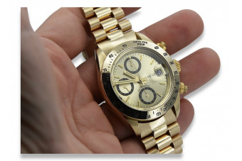 Złoty zegarek z bransoletą męski 14k Geneve mw041y&mbw015y