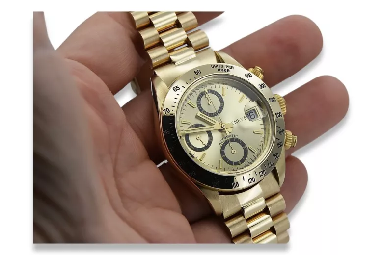 Reloj de oro para hombre Geneve ★ zlotychlopak.pl ★ Pureza de oro 585 333 Precio bajo!