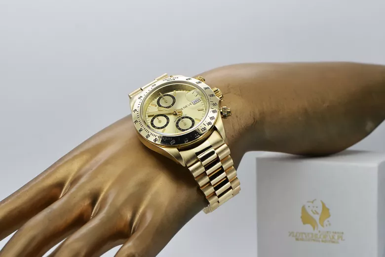 Reloj de oro para hombre Geneve ★ zlotychlopak.pl ★ Pureza de oro 585 333 Precio bajo!