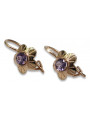 Boucles d’oreilles en or rose soviétique russe 14k 585 vec028 alexandrite rubis émeraude saphir ...