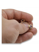 Vintage rose pink 14k 585 gold earrings vec028 alexandrite ruby emerald sapphire ...