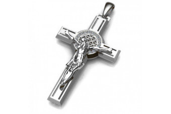 Crucea ★ Catolică de Aur russiangold.com ★ Aur 585 333 Preț scăzut
