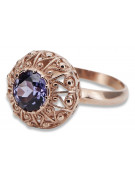 Russie soviétique rose 14k 585 or Alexandrite rubis émeraude saphir Zircon bague vrc059