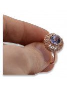 Russie soviétique rose 14k 585 or Alexandrite rubis émeraude saphir Zircon bague vrc059