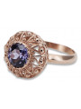 Russie soviétique rose 14k 585 or Alexandrite rubis émeraude saphir Zircon bague vrc059