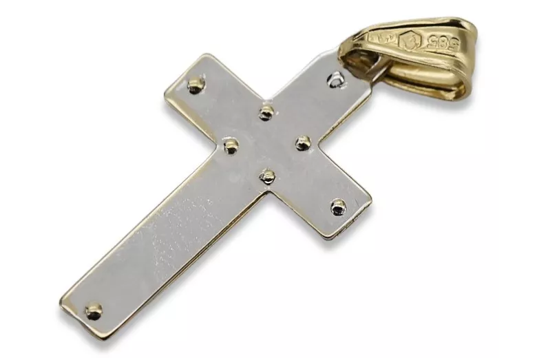 Cruz ★ Católica de Oro russiangold.com ★ Oro 585 333 Precio bajo