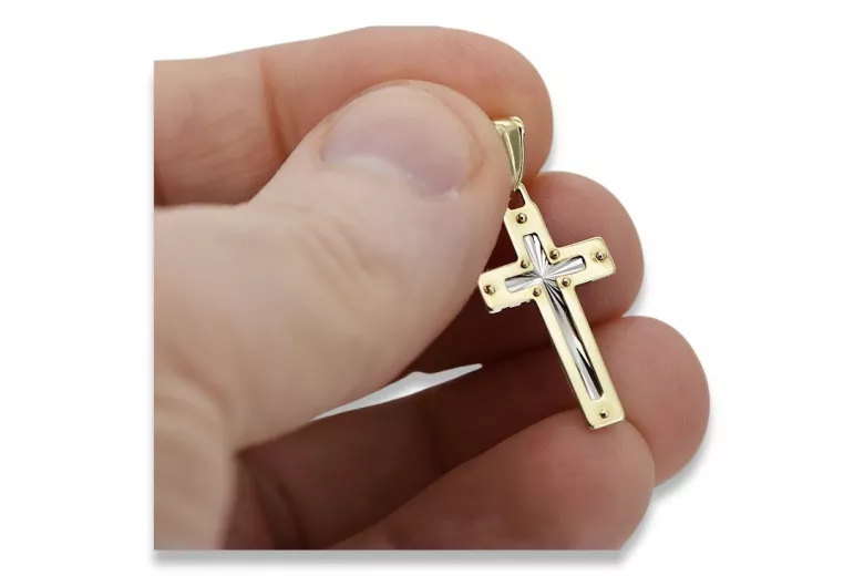 Golden Catholic Cross ★ russiangold.com ★ Gold 585 333 Low price