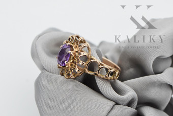 Anillo ruso soviético rosa 14k 585 oro Alejandrita Rubí Esmeralda Zafiro Zircon vrc032